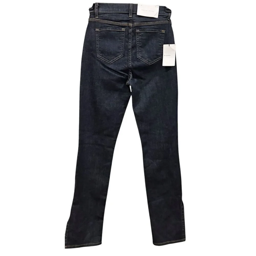 BLDWN Vented Hi Rise Skinny Jean in Abyss Blue Dark Wash NWT Size 26